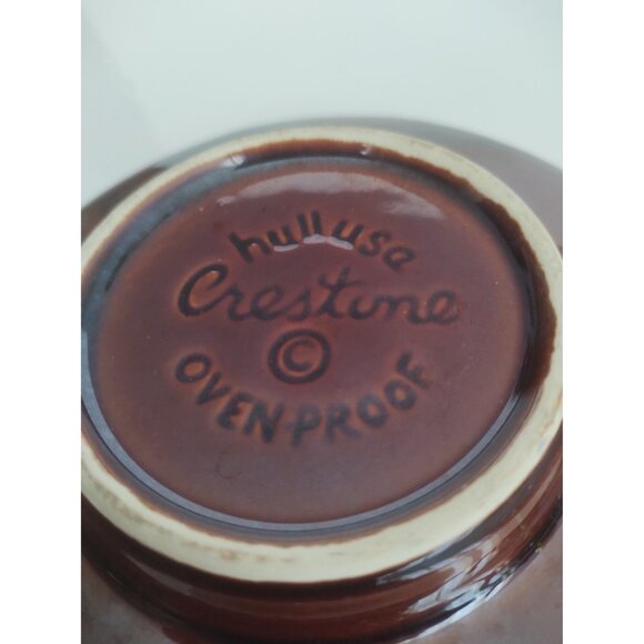 Hull Pottery USA Crestine Pottery Brown Drip Pattern Pitcher & Underplate - Picture 4 of 12